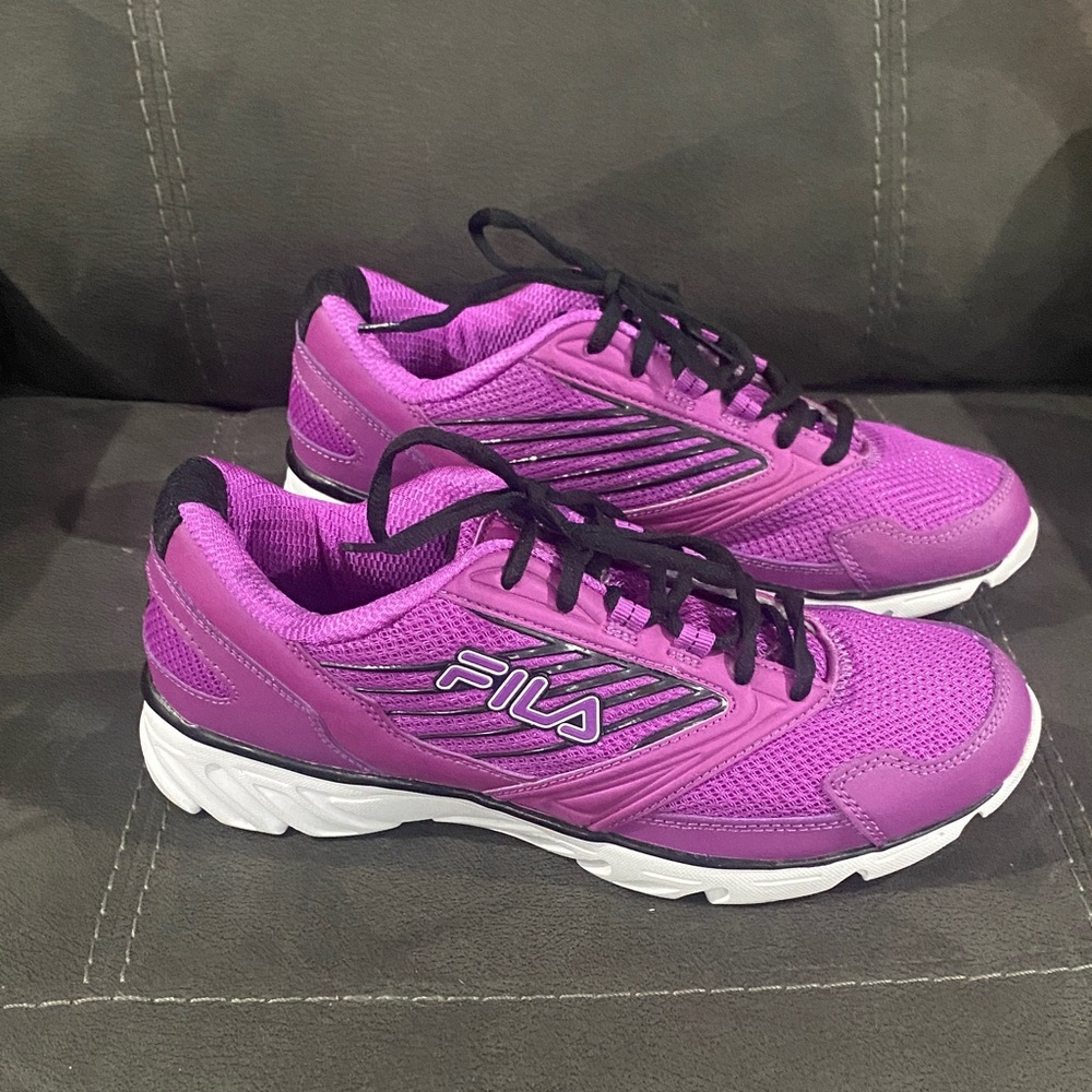 Fila Women’s Purple Athletic Mesh Sneakers with Black Laces